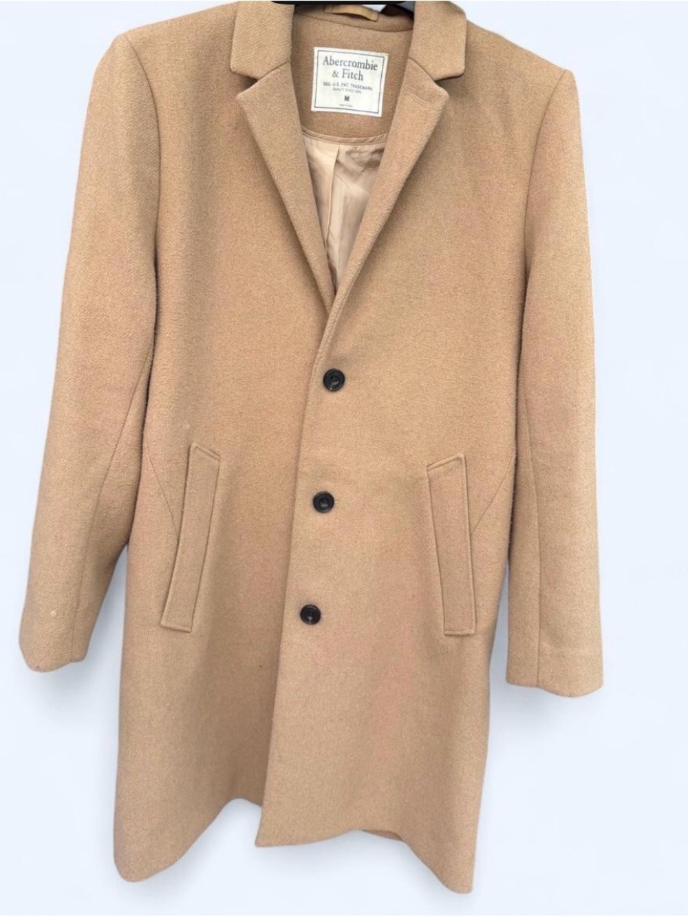 Abercrombie & Fitch Men's Tan Wool Blend Topcoat gently used